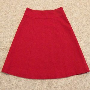 J. Crew women's a-line red wool skirt Size 6